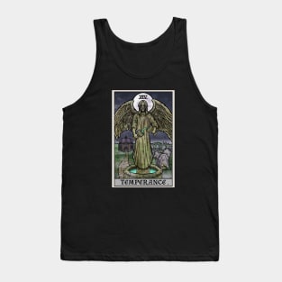 Temperance Tarot Card Halloween Gothic Creepy Crying Angel Statue Tank Top